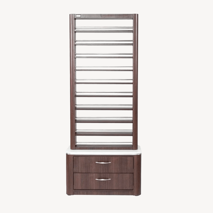 Lexor The MODEN™ Polish Rack with Storage - VM820 Dark Walnut MODEN DSP-LXR-NPORK-VM820-BRN