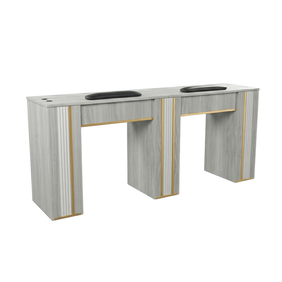 J&A USA GrayGold Nail Double Table