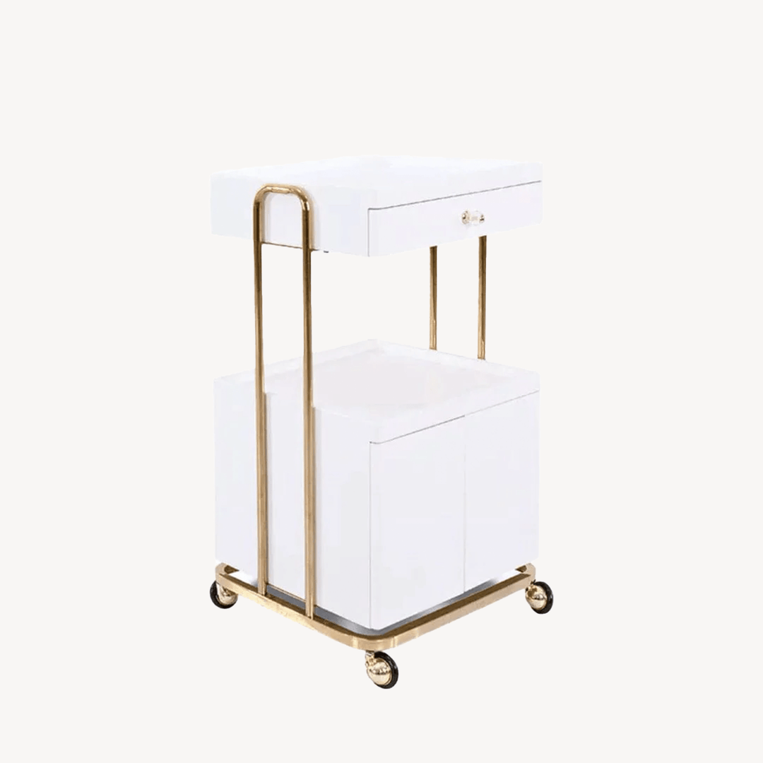 Beauty-Ace Beauty Salon Rolling Trolley With Double Storage FF-DPI-TRLY-OY006-WHT