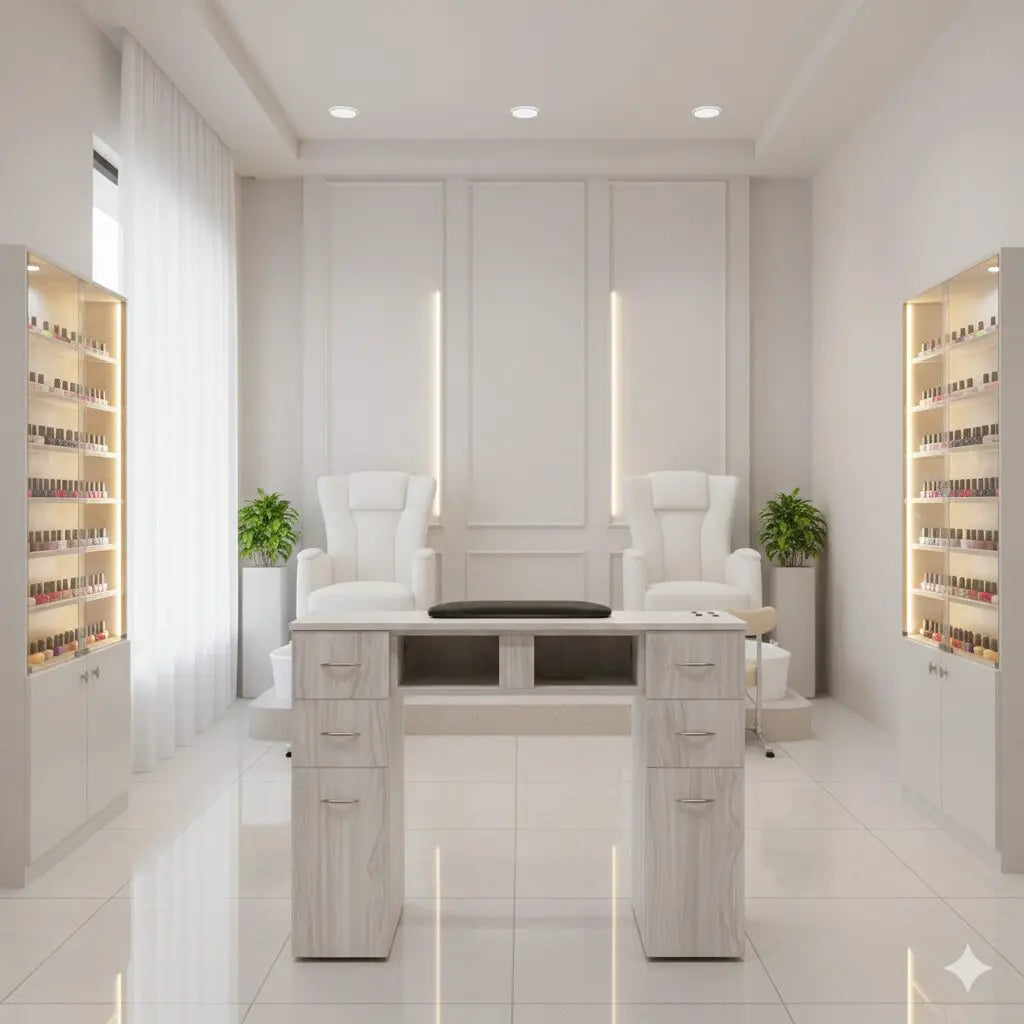 J&A USA GrayGold Nail Single Table DSP-J&A-NTBL-GG-SINGLE