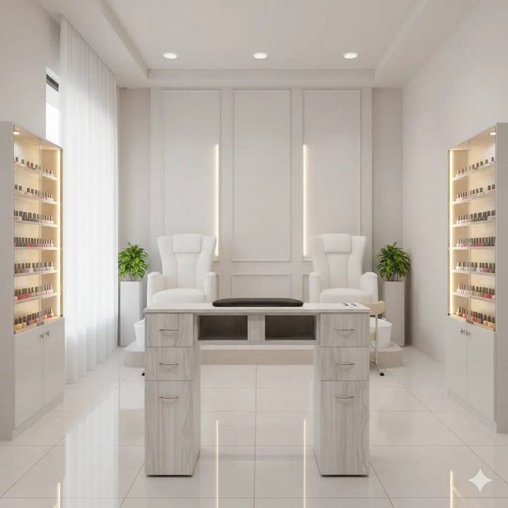 J&A USA GrayGold Nail Single Table DSP-J&A-NTBL-GG-SINGLE