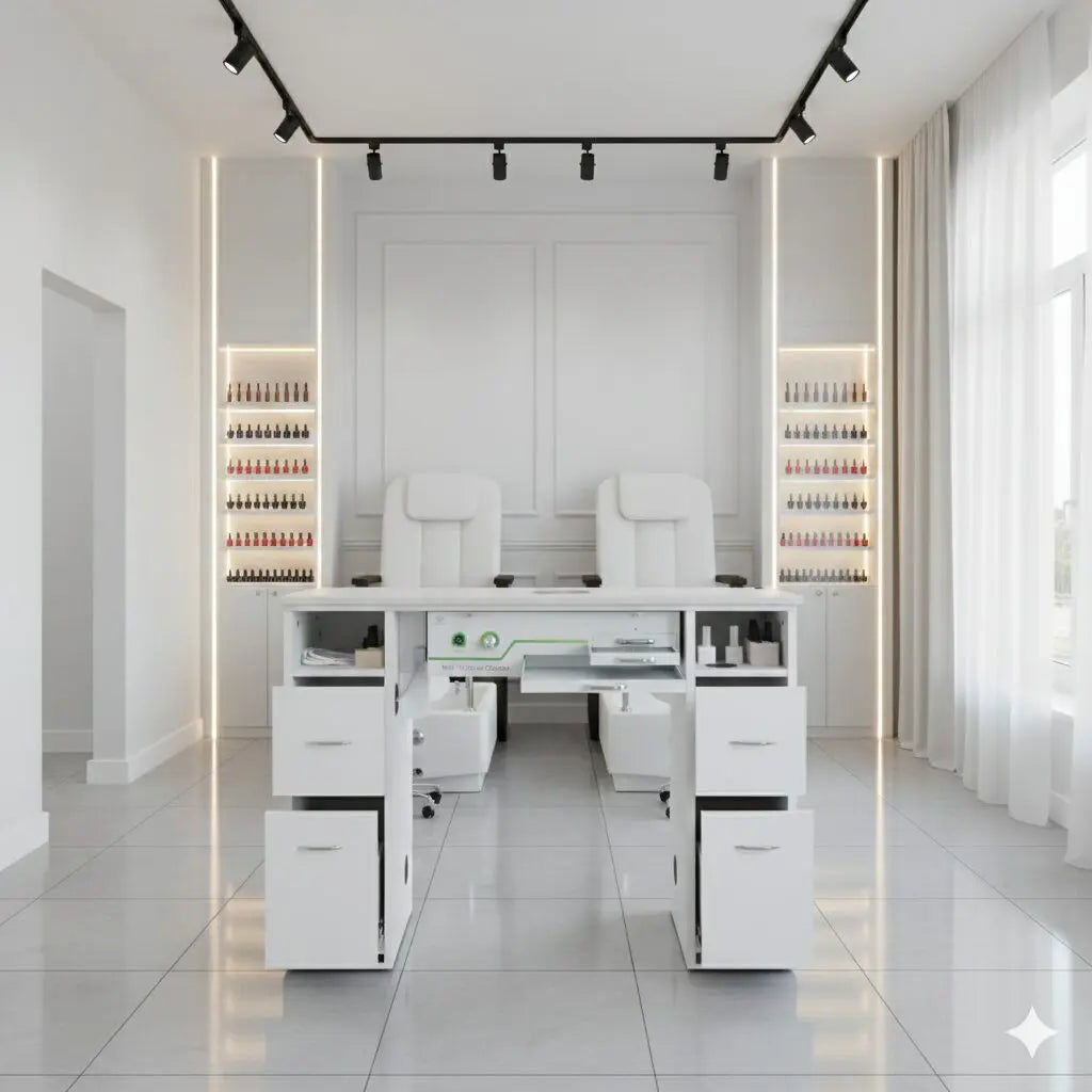 J&A USA ProVac Nail Salon Table DSP-J&A-NTBL-PV-SINGLE