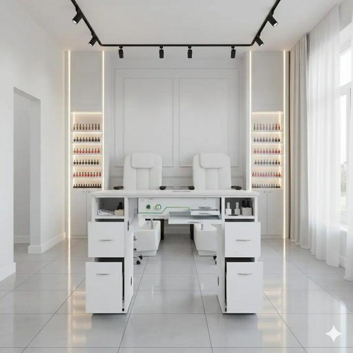 J&A USA ProVac Nail Salon Table DSP-J&A-NTBL-PV-SINGLE