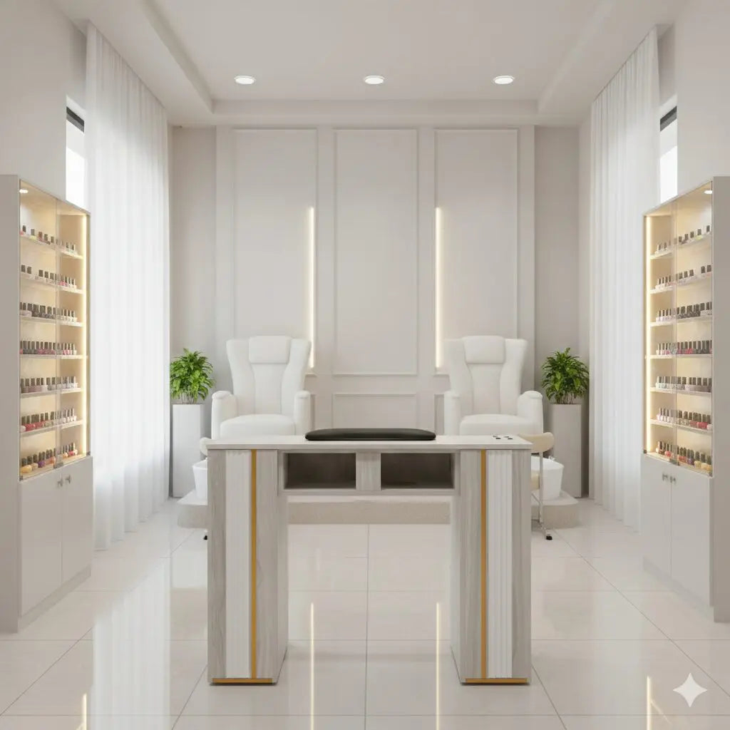 J&A USA GrayGold Nail Single Table DSP-J&A-NTBL-GG-SINGLE