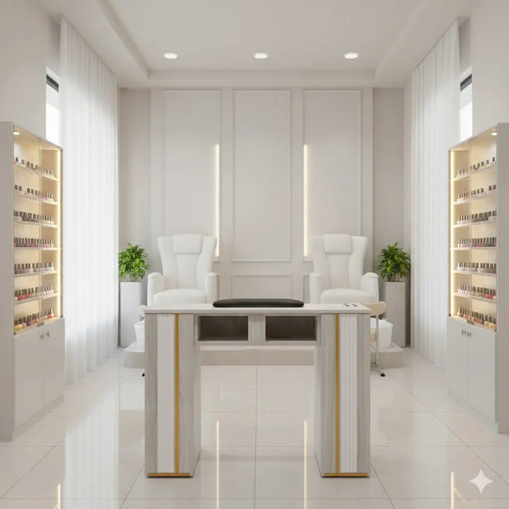 J&A USA GrayGold Nail Single Table DSP-J&A-NTBL-GG-SINGLE