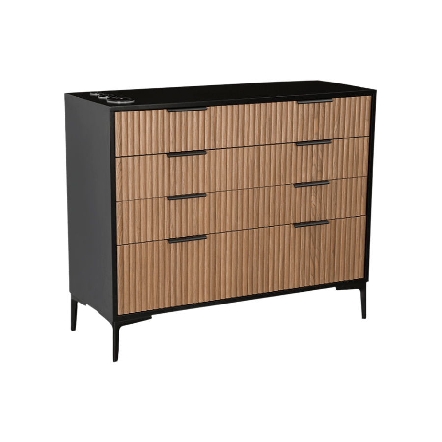 Keller International Noir Tambour Styling Station No Mirror DSP-KEL-SYSTL-K7799-WALNUT