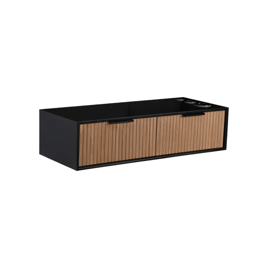 Keller International Noir Tambour Wall Mounted Station No Mirror DSP-KEL-SYSTL-K7729-WALNUT