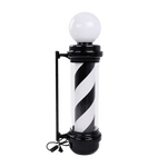 Berkeley LED Barber Pole with Lamp Black/White Strip DPI-BBP-021-WHTBLK