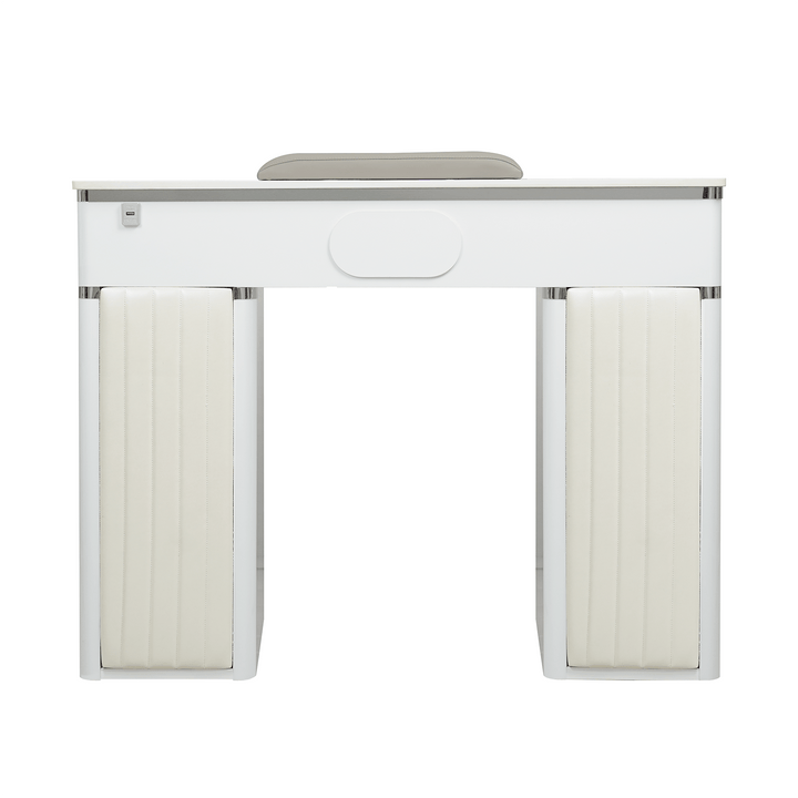 LUX SPA LUX 450 Single Manicure Nail Table Marble ( No Vacuum ) LUX450 Pearl White / 37.5 inches Length / Table Only DSP-LUX-NTBL-LUX450