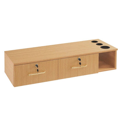 Brooks Salon Furnishing Wall-Mounted Secure Styling Station with Drawers 2206-Oak FF-BBP-SYSTL-2206-OAK