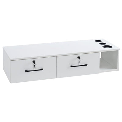 Brooks Salon Furnishing Wall-Mounted Secure Styling Station with Drawers 2206-White FF-BBP-SYSTL-2206-WHT