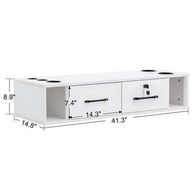 Brooks Salon Furnishing Versatile Wall-Mounted Salon Station with Drawers, Cabinet, and Open Storage