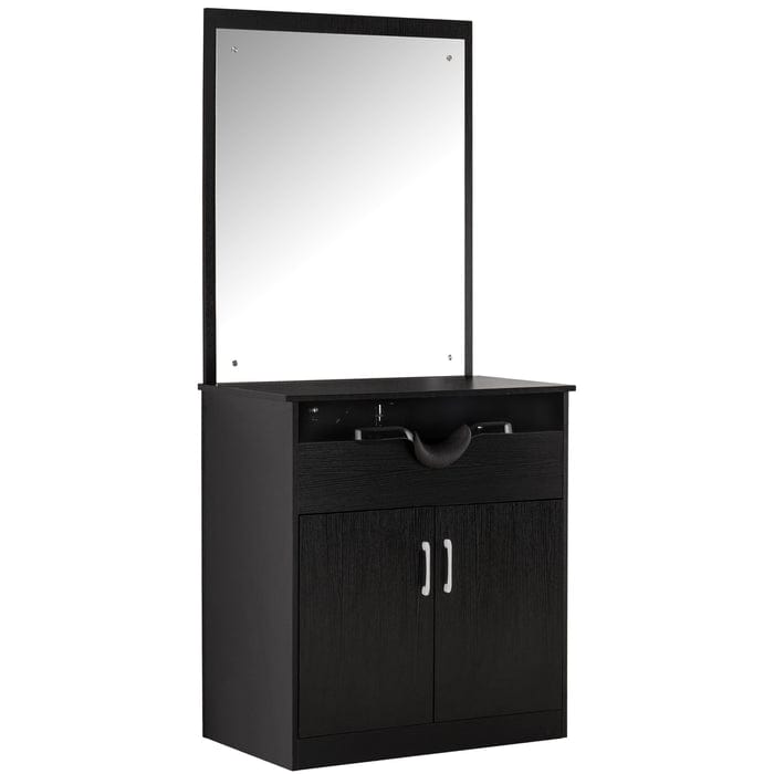 Brooks Salon Furnishing MirrorBack Salon Spa Station Black FF-BBP-SYSTL-3130-BLK