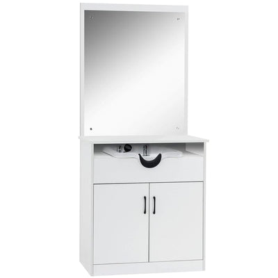 Brooks Salon Furnishing MirrorBack Salon Spa Station White FF-BBP-SYSTL-3130-WHT