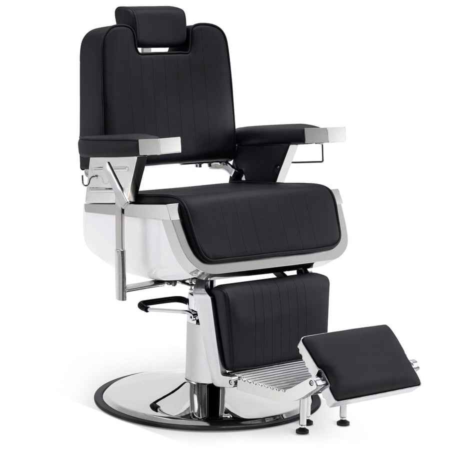 Brooks Salon Furnishing The Winston Barber Chair Black&White DSP-BBP-BBCHR-6154-3819-WHTBLK