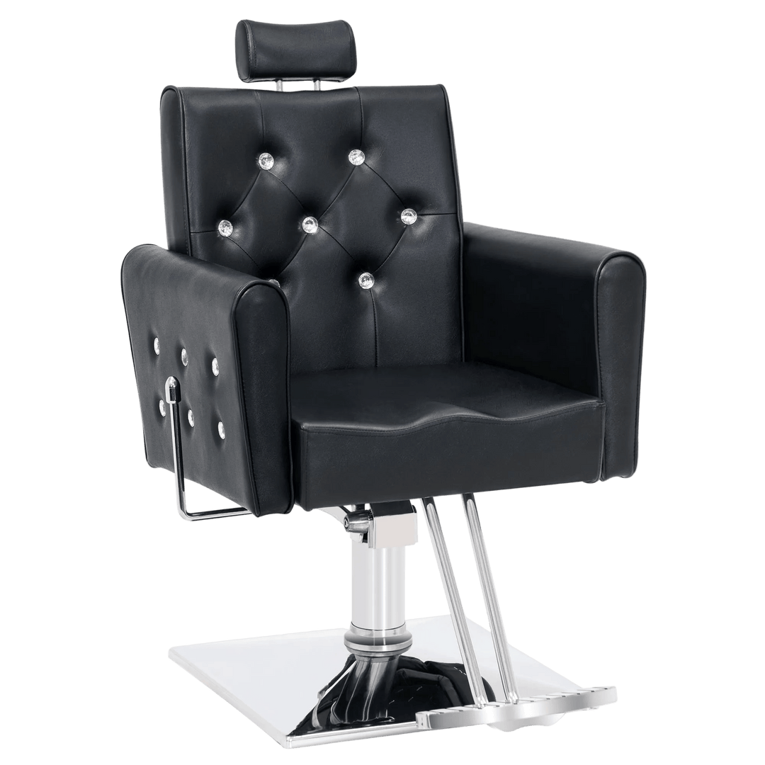 Brooks Salon Furnishing Nivelle All-Purpose Barber Chair Black DSP-BBP-BBCHR-6154-3123-BLK