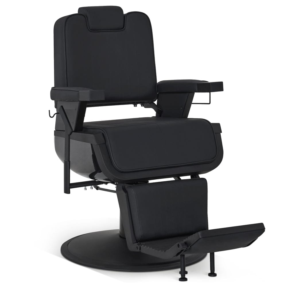 Brooks Salon Furnishing The Winston Barber Chair All Black DSP-BBP-BBCHR-6154-3819-BLK