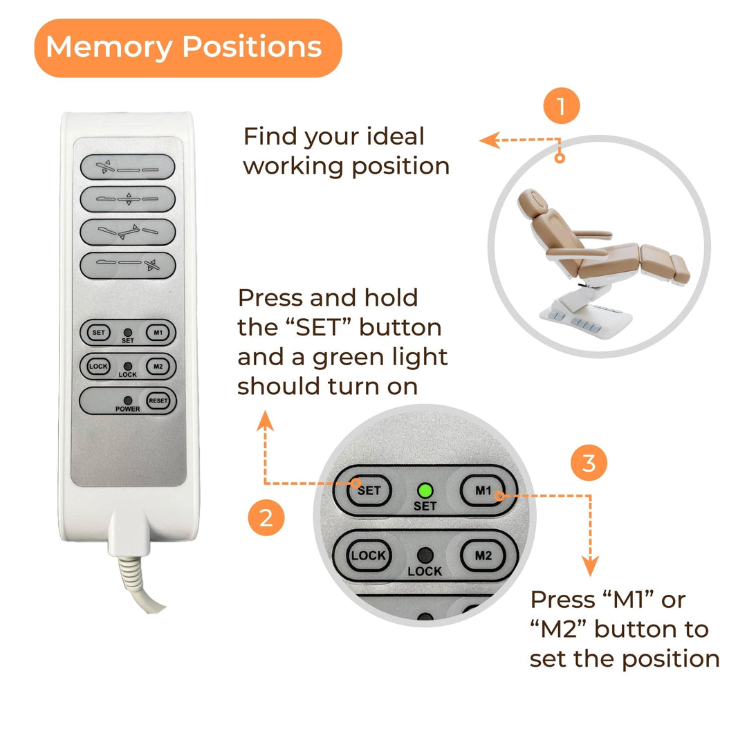 Spa Numa 2246B/2246EB treatment chair - Memory Hand Remote Corded FF-FCCHR-2246B-EB-MEMORY