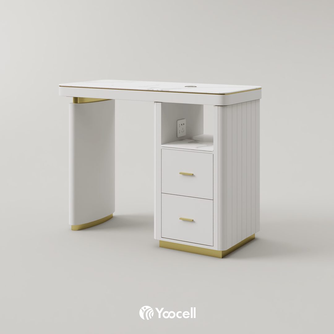 Yoocell YOOCELL Manicure Table, Chair & Stool Set AG1850 FF-YCL-SET-1850/1911-WHT-KIT