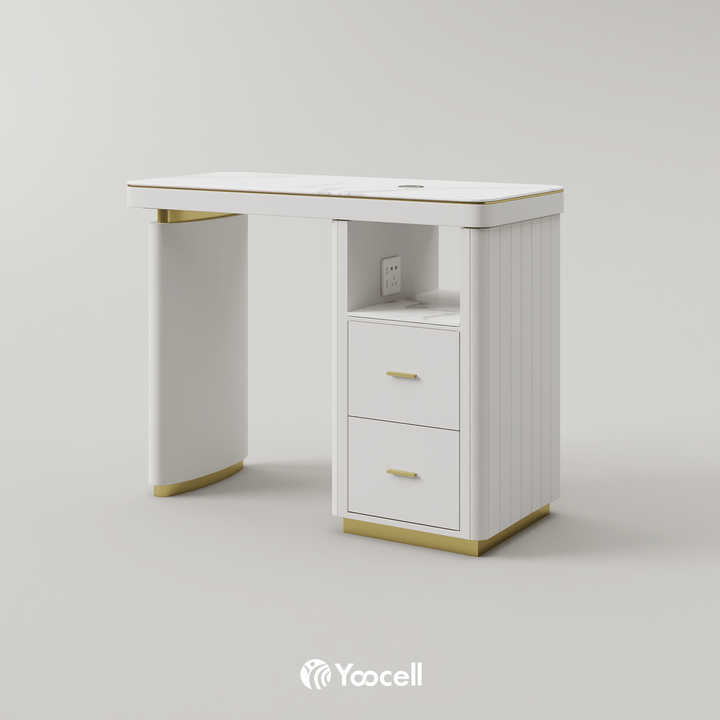 Yoocell YOOCELL Manicure Table, Chair & Stool Set AG1850 FF-YCL-SET-1850/1911-WHT-KIT