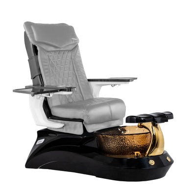 Mayakoba LOTUS II Shiatsulogic DX Pedicure Chair DX-Grey / Black and All Gold Lotus II AYC-SPA-LOTUS-2-DX-839ABLKGLD-18VGRY