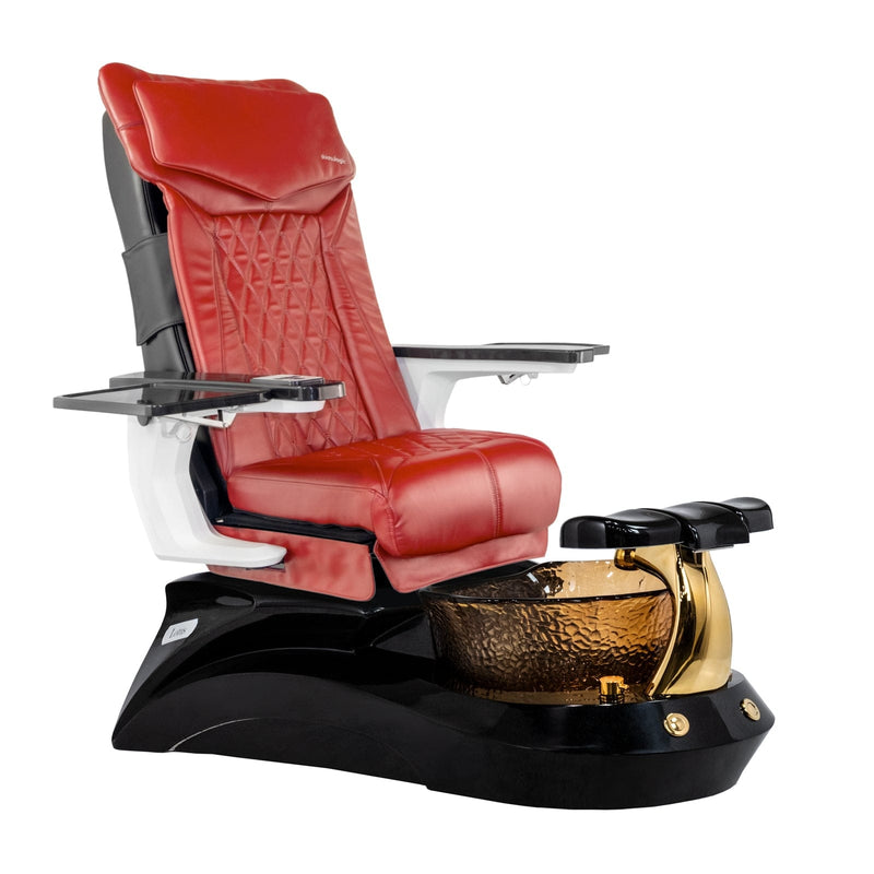 Mayakoba LOTUS II Shiatsulogic DX Pedicure Chair DX-Red / Black and All Gold Lotus II AYC-SPA-LOTUS-2-DX-1807-839ABLKGLD-18VRED