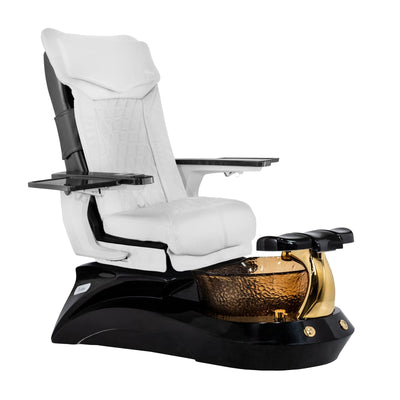 Mayakoba LOTUS II Shiatsulogic DX Pedicure Chair DX-White / Black and All Gold Lotus II AYC-SPA-LOTUS-2-DX-839ABLKGLD-18VWHT