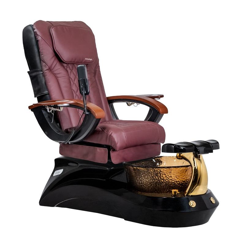 Mayakoba LOTUS II Shiatsulogic EX-R Pedicure Chair Burgundy EXR / Black and All Gold Lotus II