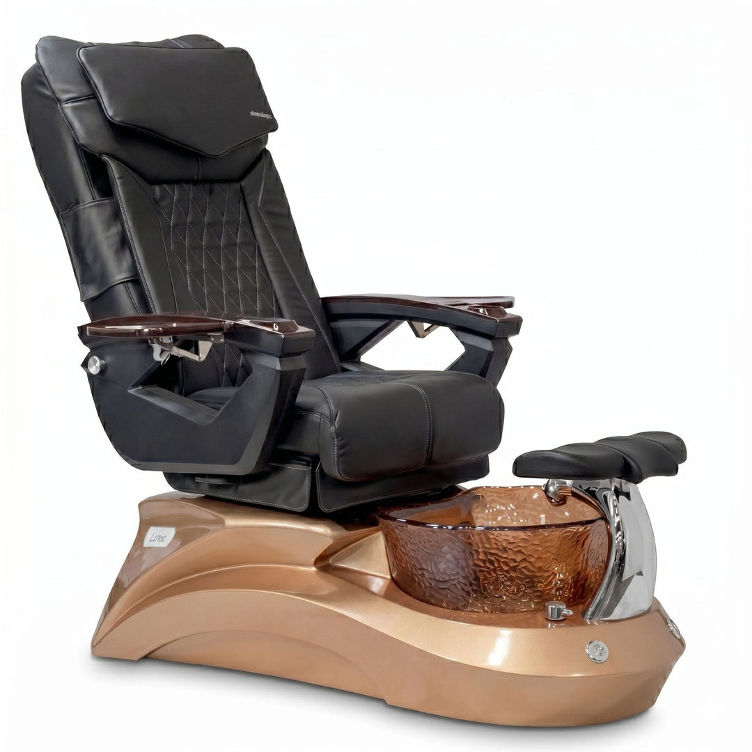 Mayakoba LOTUS II Shiatsulogic LX Pedicure Chair Black LX / Rose Gold Lotus II AYC-SPA-LOTUS-2-LX-839AMLTGLD-18VBLK