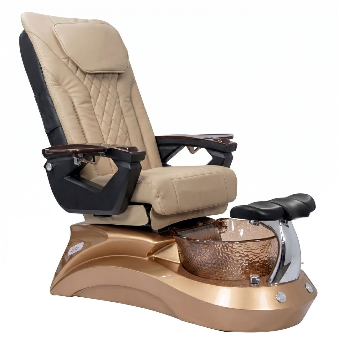 Mayakoba LOTUS II Shiatsulogic LX Pedicure Chair Light Khaki LX / Rose Gold Lotus II AYC-SPA-LOTUS-2-LX-839AMLTGLD-18VLKK