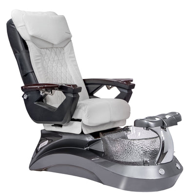 Mayakoba LOTUS II Shiatsulogic LX Pedicure Chair White LX / Metallic Grey and Crystal Lotus II