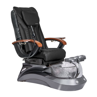 Mayakoba LOTUS II Shiatsulogic EX-R Pedicure Chair Black EXR / Metallic Grey and Crystal Lotus II