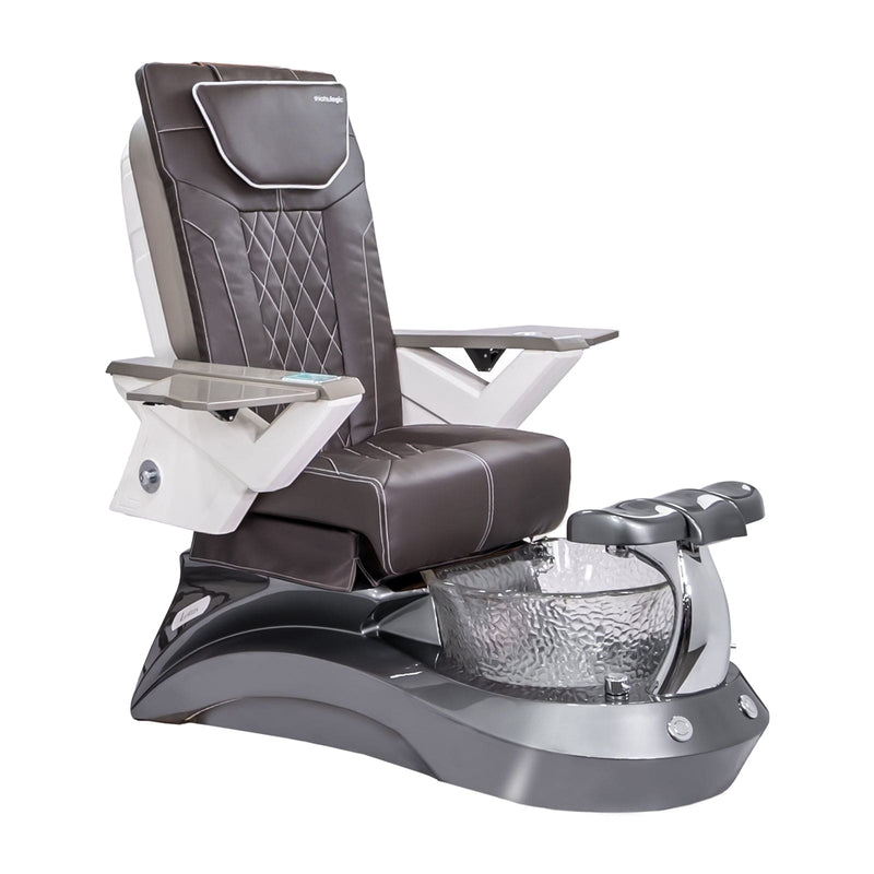 Mayakoba LOTUS II Shiatsulogic FX Pedicure Chair Chocolate FX / Metallic Grey and Crystal Lotus II AYC-SPA-LOTUS-2-FX9652-839MLTGRY-52CHO