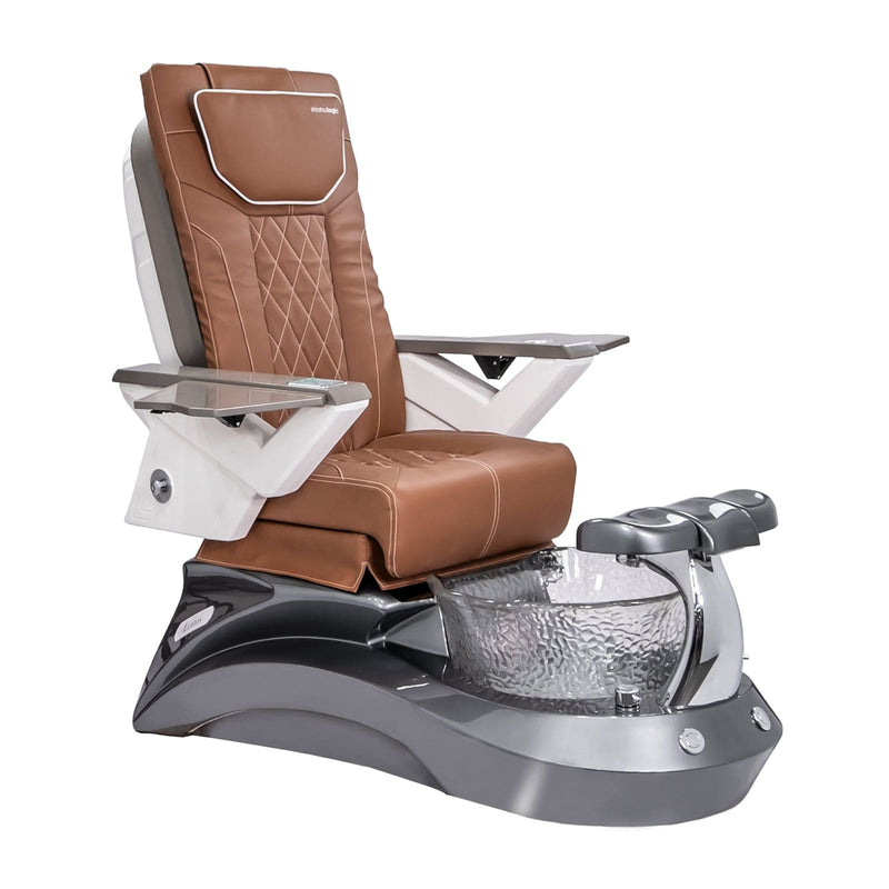 Mayakoba LOTUS II Shiatsulogic FX Pedicure Chair Cappuccino FX / Metallic Grey and Crystal Lotus II AYC-SPA-LOTUS-2-FX9652-839MLTGRY-52CPO