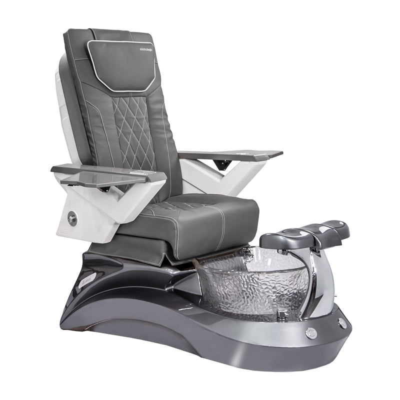 Mayakoba LOTUS II Shiatsulogic FX Pedicure Chair Grey FX / Metallic Grey and Crystal Lotus II AYC-SPA-LOTUS-2-FX-839MLTGRY-52-GY