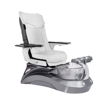 Mayakoba LOTUS II Shiatsulogic DX Pedicure Chair DX-White / Metallic Grey and Crystal Lotus II AYC-SPA-LOTUS-2-DX-839MLTGRY-18VWHT