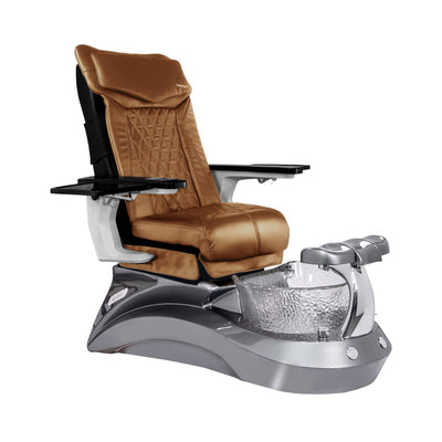 Mayakoba LOTUS II Shiatsulogic DX Pedicure Chair DX-Cappuccino / Metallic Grey and Crystal Lotus II AYC-SPA-LOTUS-2-DX-839MLTGRY-18VCPO