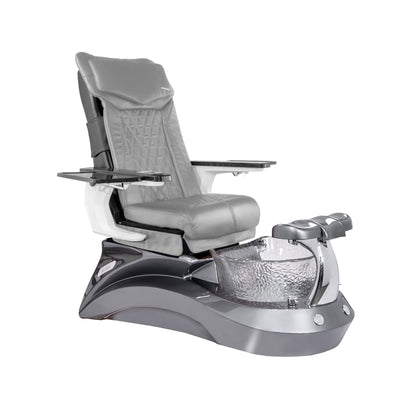 Mayakoba LOTUS II Shiatsulogic DX Pedicure Chair DX-Grey / Metallic Grey and Crystal Lotus II AYC-SPA-LOTUS-2-DX-839MLTGRY-18VGRY