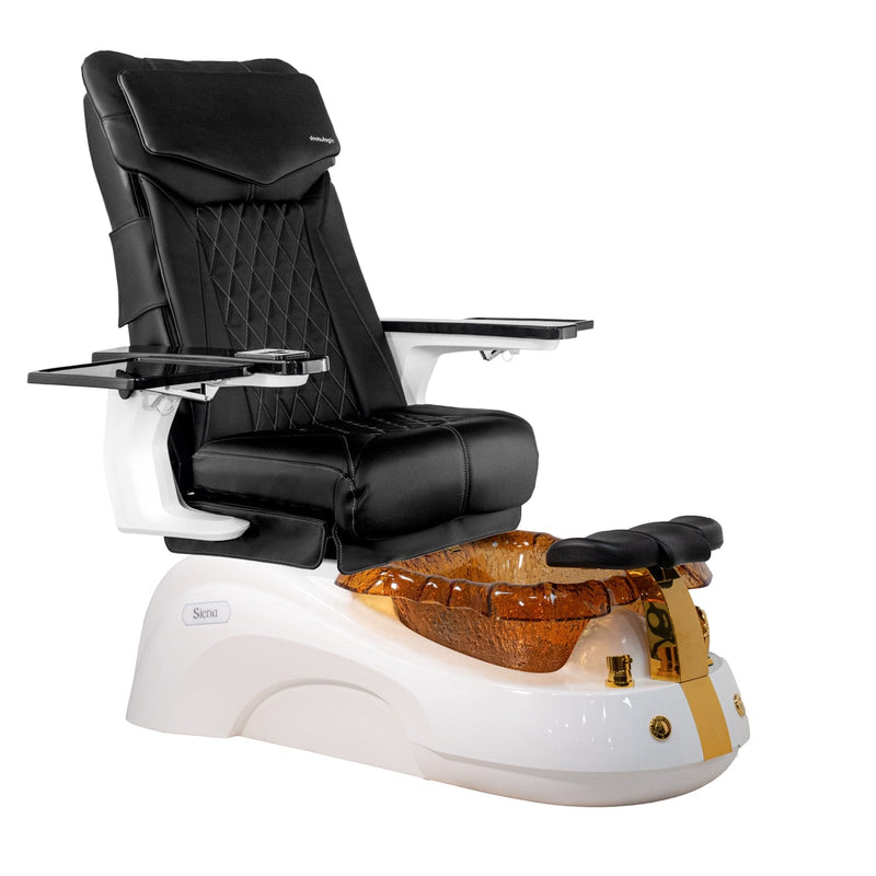 Mayakoba SIENA Shiatsulogic DX Pedicure Chair DX-Black / White and Gold Siena AYC-SPA-SIENA-DX2307-817WHTGLD-18VBLK