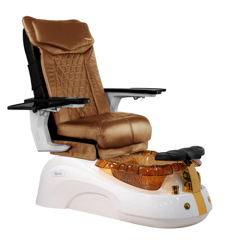 Mayakoba SIENA Shiatsulogic DX Pedicure Chair DX-Cappuccino / White and Gold Siena AYC-SPA-SIENA-DX2307-817WHTGLD-18VCPO