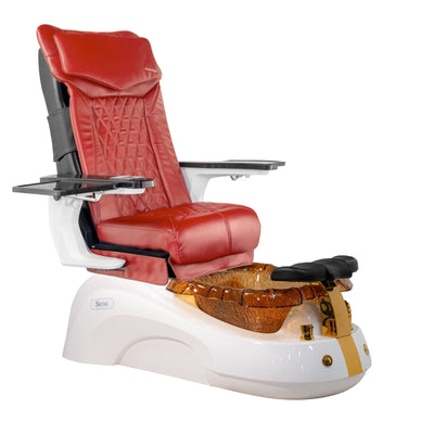 Mayakoba SIENA Shiatsulogic DX Pedicure Chair DX-Red / White and Gold Siena AYC-SPA-SIENA-DX2307-817WHTGLD-18VRD