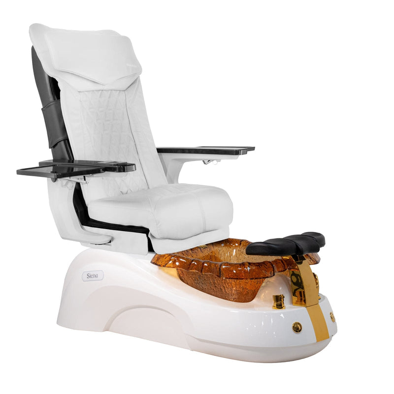 Mayakoba SIENA Shiatsulogic DX Pedicure Chair DX-White / White and Gold Siena AYC-SPA-SIENA-DX2307-817WHTGLD-18VWHT
