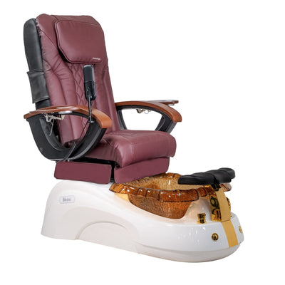 Mayakoba SIENA Shiatsulogic EX-R Pedicure Chair Burgundy EXR / White and Gold Siena AYC-SPA-SIENA-EXR2007-817WHTGLD-20VBG