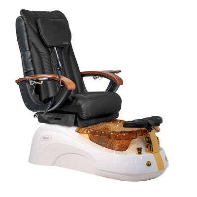 Mayakoba SIENA Shiatsulogic EX-R Pedicure Chair Black EXR / White and Gold Siena AYC-SPA-SIENA-EXR2007-817WHTGLD-20VBLK