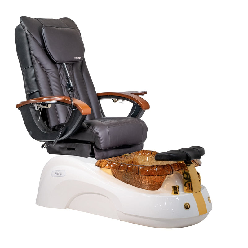 Mayakoba SIENA Shiatsulogic EX-R Pedicure Chair Coffee EXR / White and Gold Siena AYC-SPA-SIENA-EXR2007-817WHTGLD-20VCFE