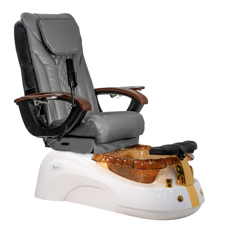 Mayakoba SIENA Shiatsulogic EX-R Pedicure Chair Grey EXR / White and Gold Siena AYC-SPA-SIENA-EXR2007-817WHTGLD-20VGY