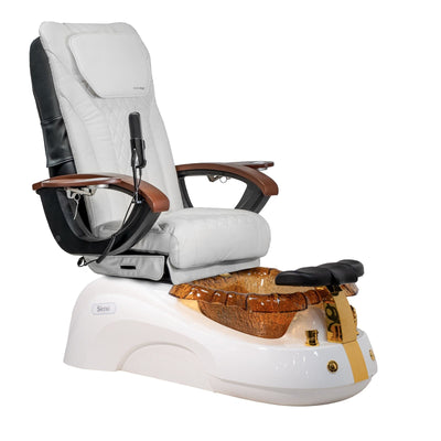 Mayakoba SIENA Shiatsulogic EX-R Pedicure Chair White EXR / White and Gold Siena AYC-SPA-SIENA-EXR2007-817WHTGLD-20VWHT