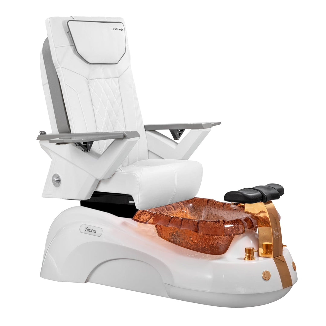 Mayakoba SIENA Shiatsulogic FX Pedicure Chair White FX / White and Gold Siena AYC-SPA-SIENA-FX9653-817WHGLD-53WHT