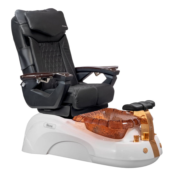 Mayakoba SIENA Shiatsulogic LX Pedicure Chair Black LX / White and Gold Siena AYC-SPA-SIENA-LX1807-817WHGLD-18VBLK