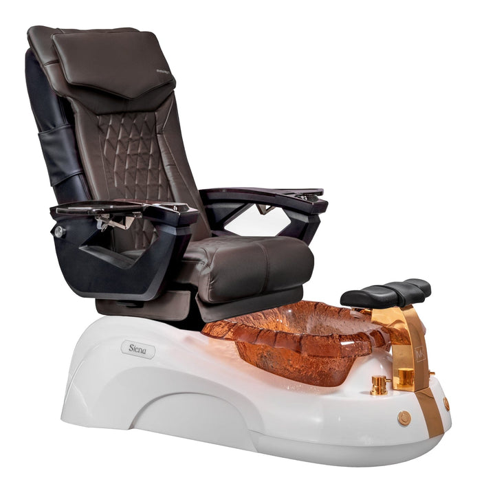Mayakoba SIENA Shiatsulogic LX Pedicure Chair Coffee LX / White and Gold Siena AYC-SPA-SIENA-LX1807-817WHGLD-18VCFE